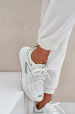 Buty Sportowe Damskie Big Star NN274A095 HI-POLY SYSTEM Biało-Zielone