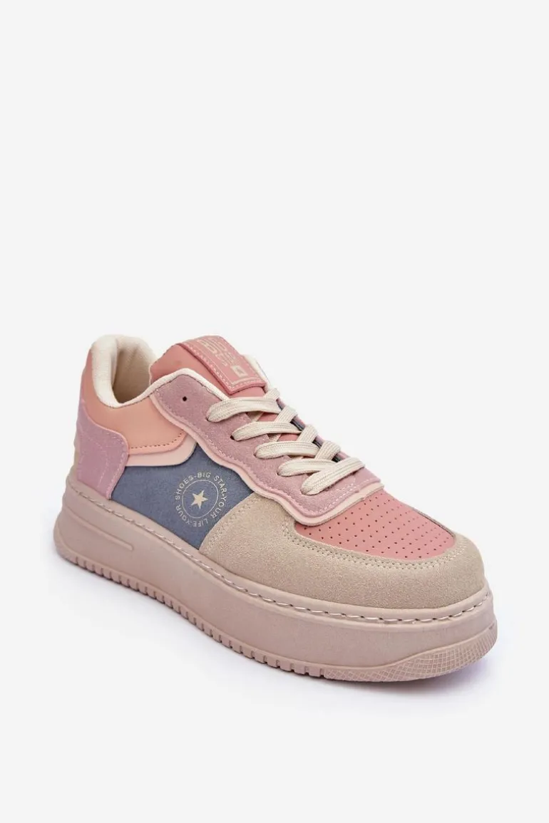 Buty Sportowe Damskie Big Star MM274233 Różowo-Beżowe