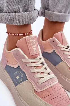 Buty Sportowe Damskie Big Star MM274233 Różowo-Beżowe