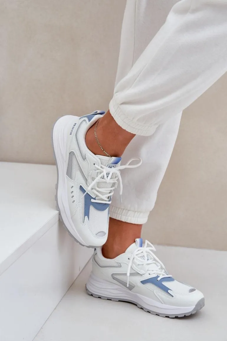 Buty Sportowe Damskie Big Star NN274A094 HI-POLY SYSTEM Biało-Niebieskie