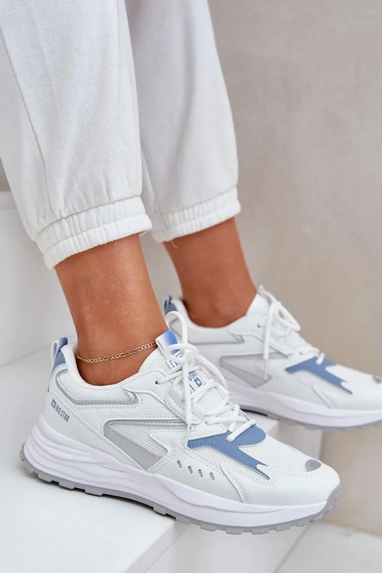 Buty Sportowe Damskie Big Star NN274A094 HI-POLY SYSTEM Biało-Niebieskie