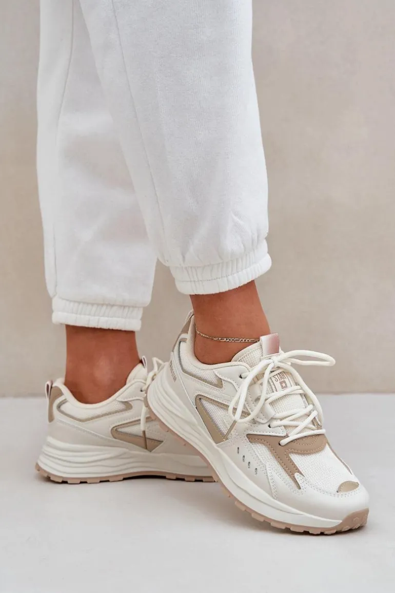 Buty Sportowe Damskie Big Star NN274A096 HI-POLY SYSTEM Beżowe