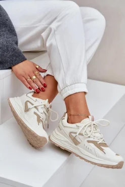 Buty Sportowe Damskie Big Star NN274A096 HI-POLY SYSTEM Beżowe