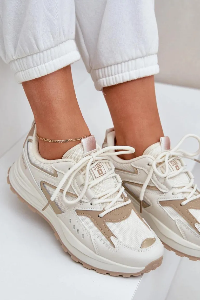 Buty Sportowe Damskie Big Star NN274A096 HI-POLY SYSTEM Beżowe