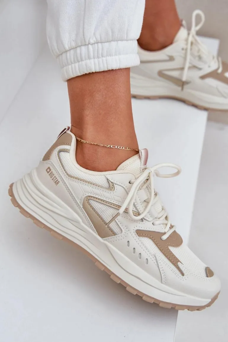 Buty Sportowe Damskie Big Star NN274A096 HI-POLY SYSTEM Beżowe