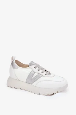 Buty Sportowe Damskie Na Platformie Vinceza 58510 Białe