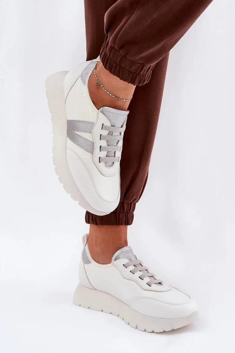 Buty Sportowe Damskie Na Platformie Vinceza 58510 Białe