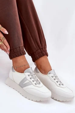 Buty Sportowe Damskie Na Platformie Vinceza 58510 Białe