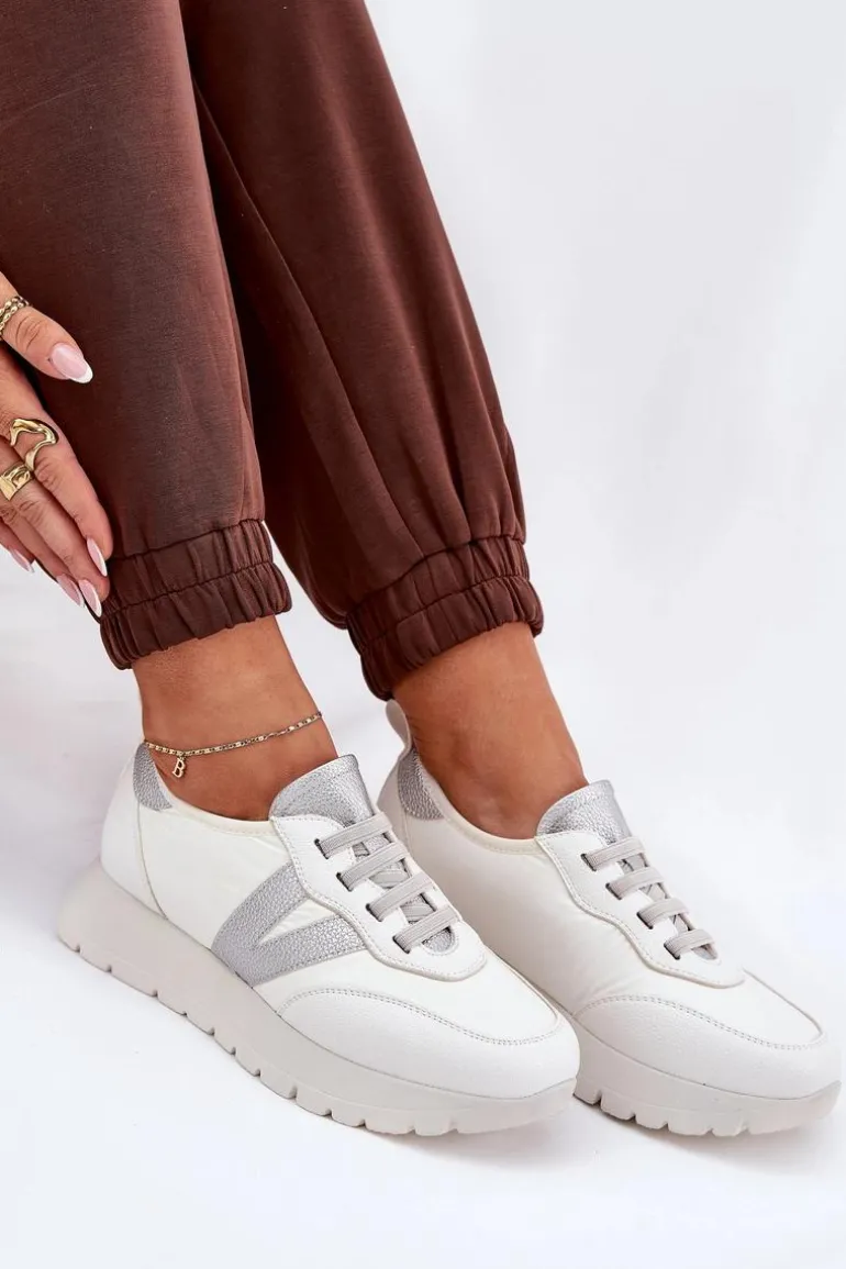 Buty Sportowe Damskie Na Platformie Vinceza 58510 Białe