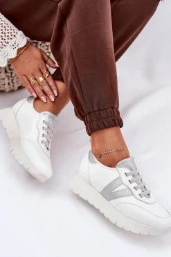 Buty Sportowe Damskie Na Platformie Vinceza 58510 Białe