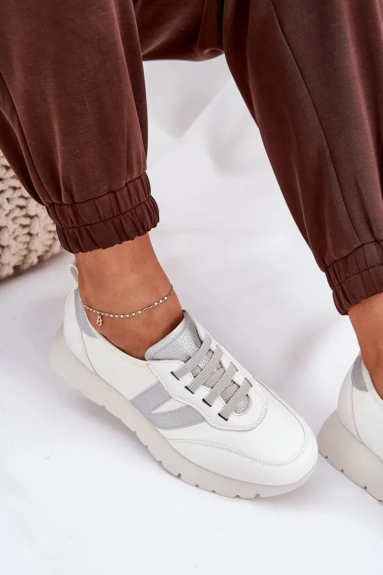 Buty Sportowe Damskie Na Platformie Vinceza 58510 Białe