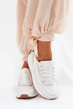 Buty Sportowe Damskie Na Platformie Białe Nevliese