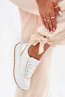 Buty Sportowe Damskie Na Platformie Białe Nevliese