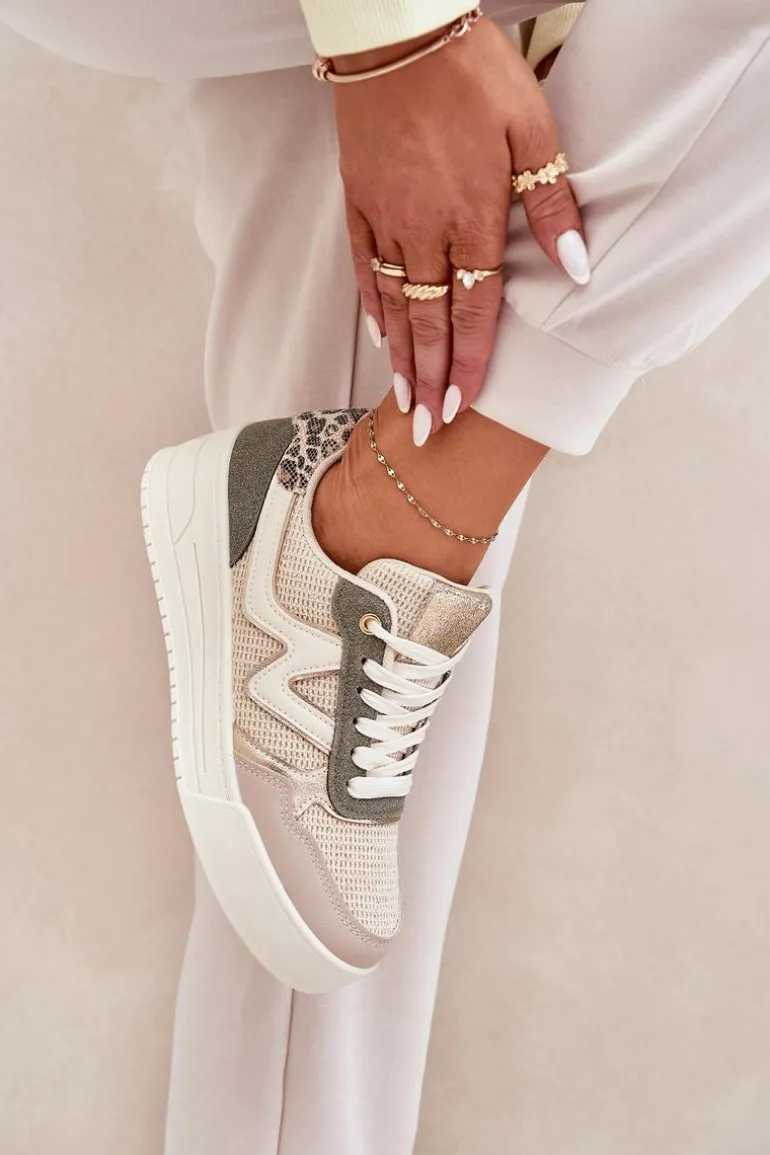 Buty Sportowe Damskie Na Platformie Panterka Zielone Lorori