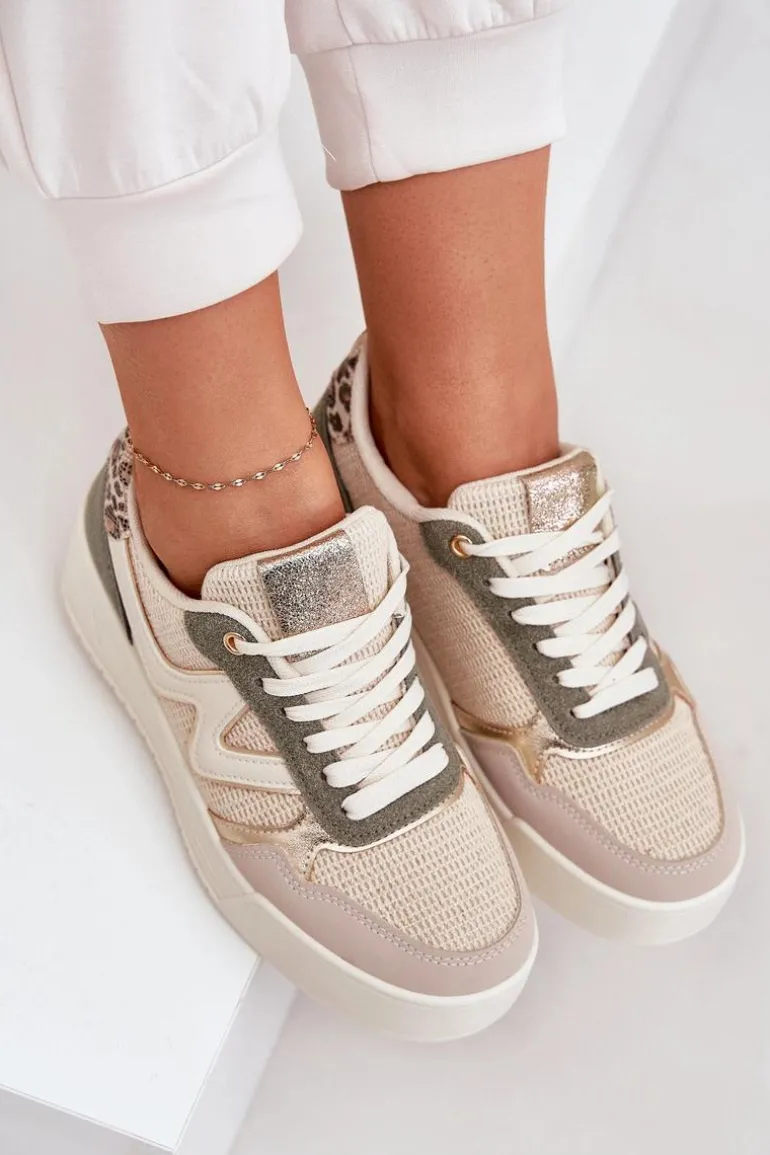 Buty Sportowe Damskie Na Platformie Panterka Zielone Lorori