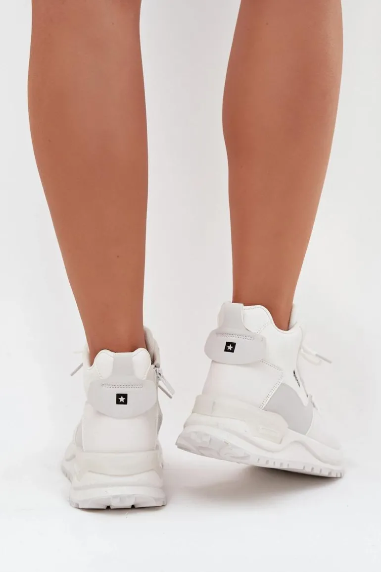 Buty Sportowe Damskie Na Platformie Big Star SS274510 Białe