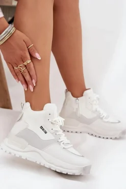 Buty Sportowe Damskie Na Platformie Big Star SS274510 Białe