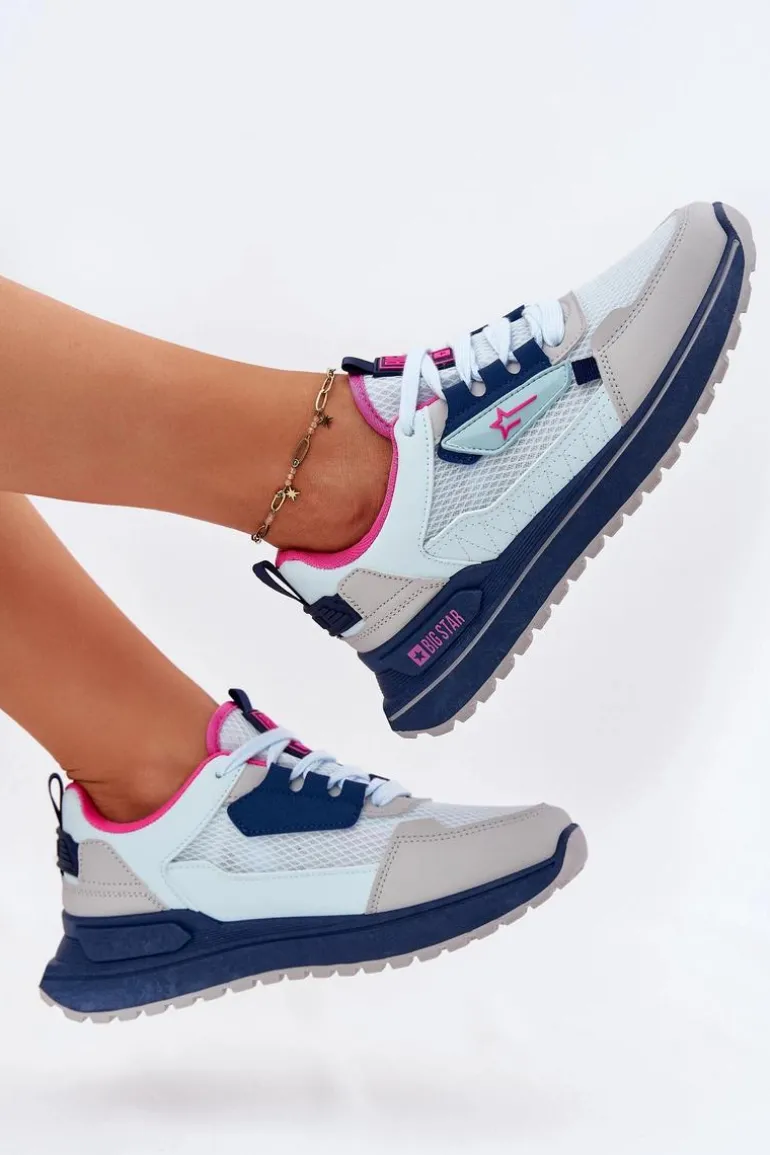 Buty Sportowe Damskie Na Platformie Big Star RR274A225 HI-POLY SYSTEM Niebieskie