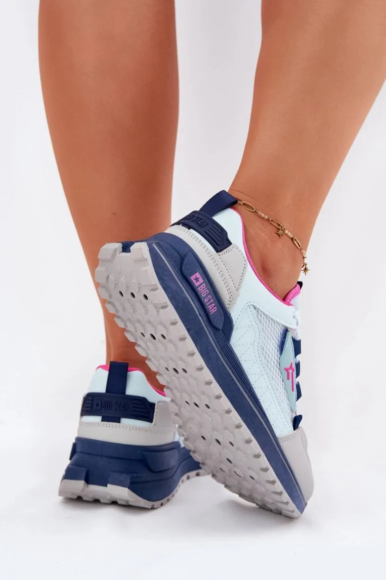 Buty Sportowe Damskie Na Platformie Big Star RR274A225 HI-POLY SYSTEM Niebieskie