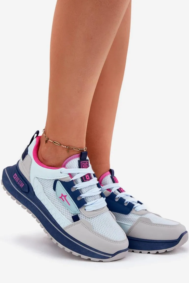 Buty Sportowe Damskie Na Platformie Big Star RR274A225 HI-POLY SYSTEM Niebieskie