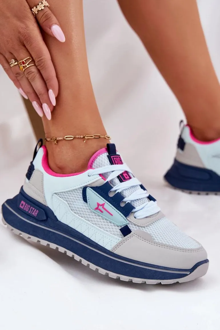 Buty Sportowe Damskie Na Platformie Big Star RR274A225 HI-POLY SYSTEM Niebieskie