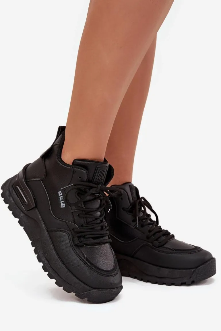 Buty Sportowe Damskie Na Platformie Big Star SS274509 Czarne