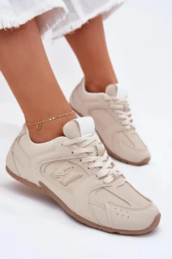 Buty Sportowe Damskie Z Eko Zamszu Beżowe Dorella