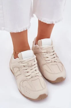Buty Sportowe Damskie Z Eko Zamszu Beżowe Dorella