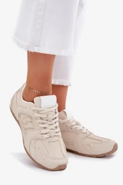 Buty Sportowe Damskie Z Eko Zamszu Beżowe Dorella