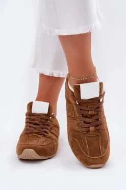 Buty Sportowe Damskie Z Eko Zamszu Camel Dorella