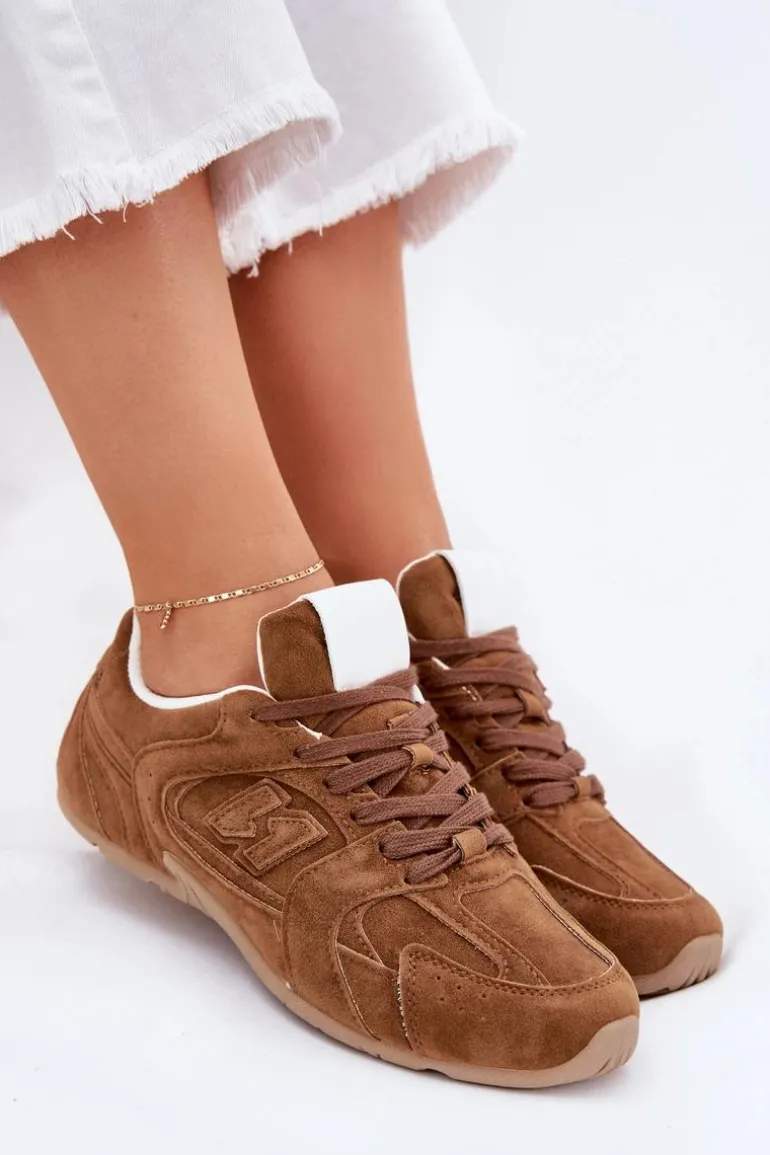 Buty Sportowe Damskie Z Eko Zamszu Camel Dorella