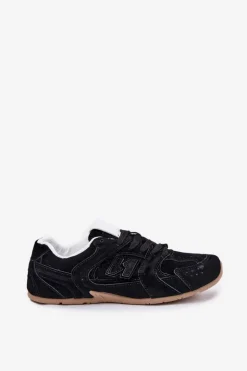 Buty Sportowe Damskie Z Eko Zamszu Czarne Dorella