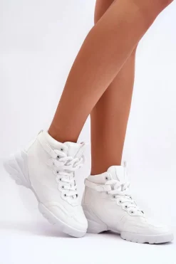 Buty Sportowe Damskie Zamszowe Z Łańcuchem Białe Tymagio