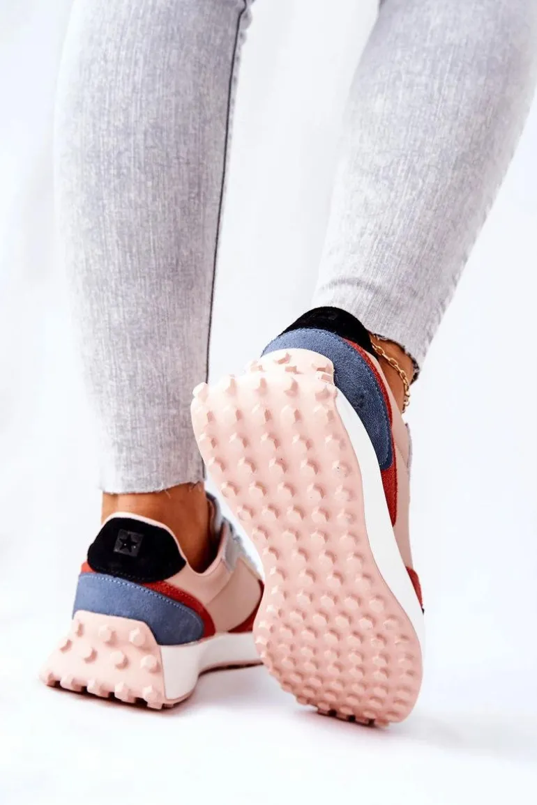 Buty Sportowe Memory Foam Big Star II274401 Beżowo-Niebieskie