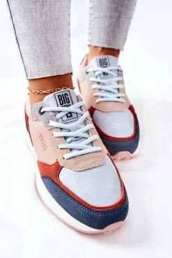 Buty Sportowe Memory Foam Big Star II274401 Beżowo-Niebieskie