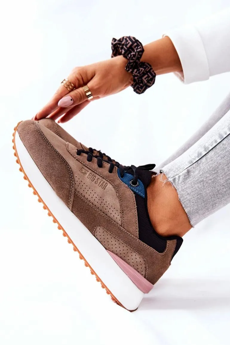 Buty Sportowe Memory Foam Big Star II274407 Brązowo-Czarne