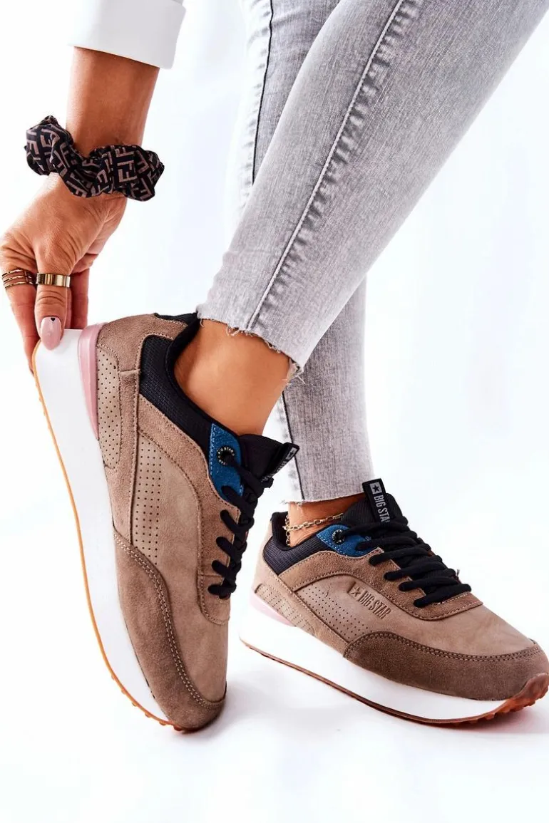 Buty Sportowe Memory Foam Big Star II274407 Brązowo-Czarne