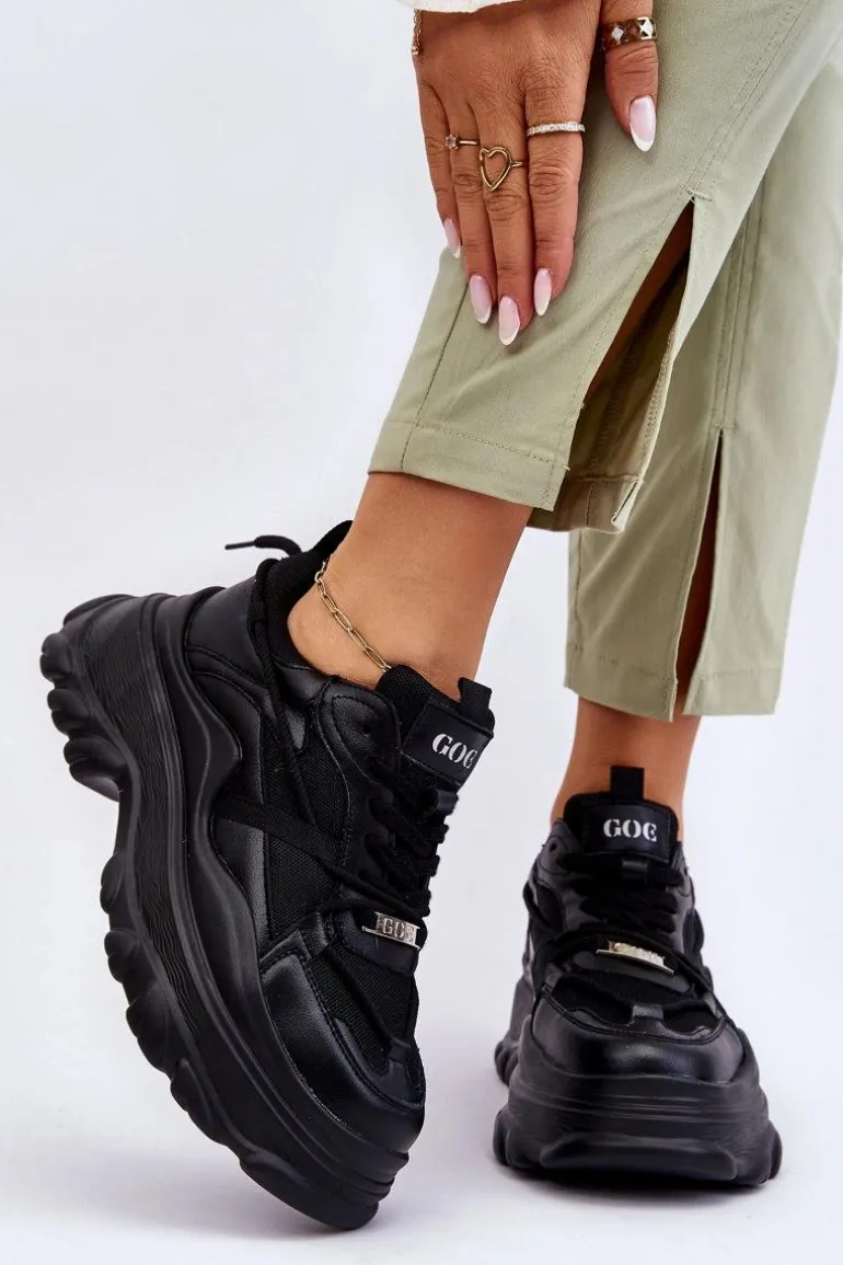 Buty Sportowe Na Masywnej Platformie GOE LL2N4030 Czarne
