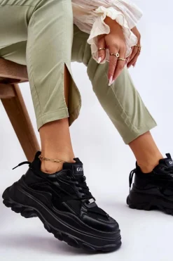 Buty Sportowe Na Masywnej Platformie GOE LL2N4030 Czarne