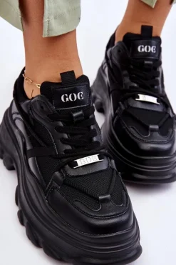 Buty Sportowe Na Masywnej Platformie GOE LL2N4030 Czarne