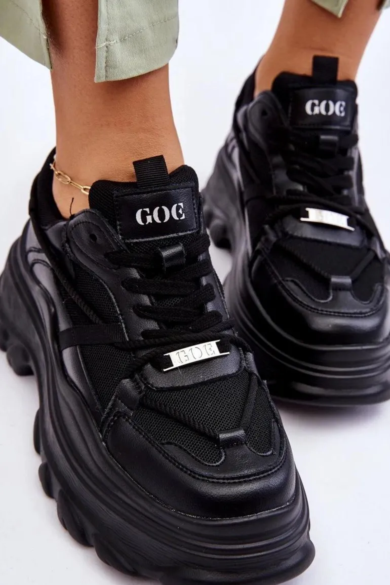 Buty Sportowe Na Masywnej Platformie GOE LL2N4030 Czarne