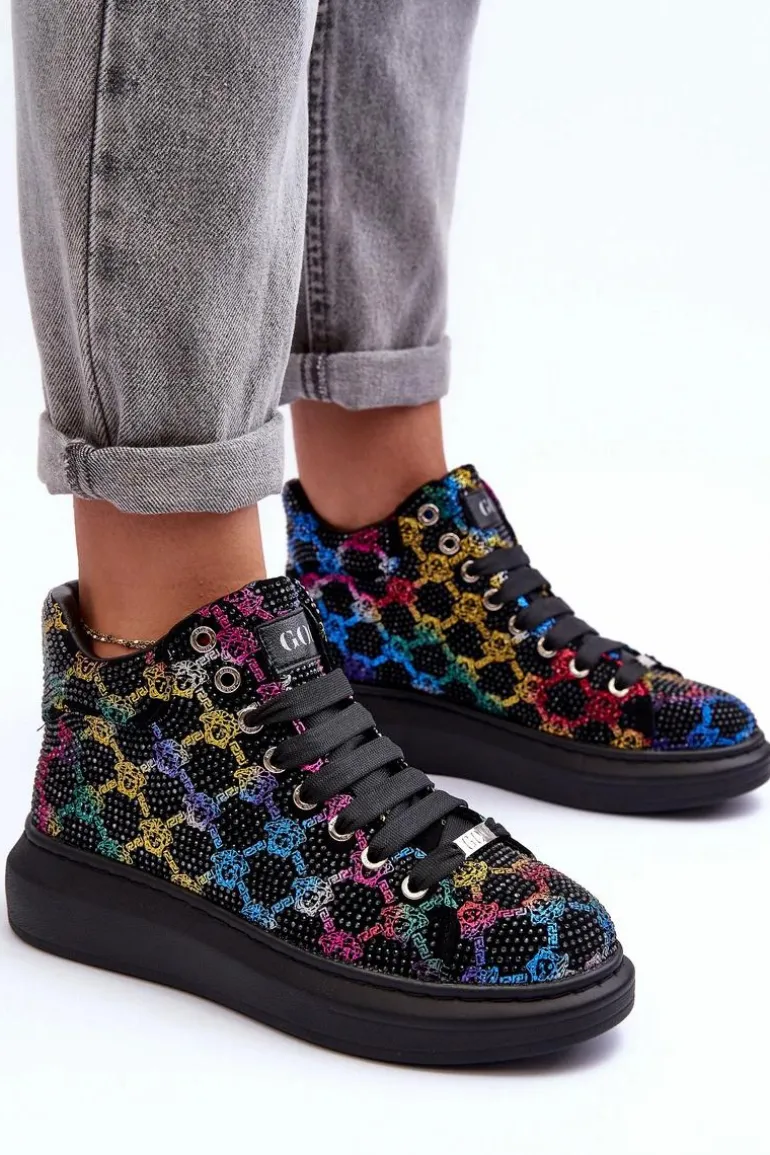 Buty Sportowe Na Platformie Dżety GOE MM2N4009 Czarne