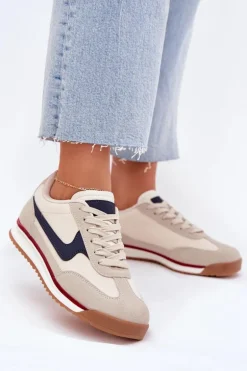 Buty Sportowe Sneakersy Damskie Beżowe Zerina