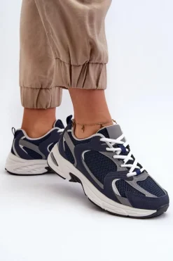 Buty Sportowe Sneakersy Damskie Granatowe Kildia