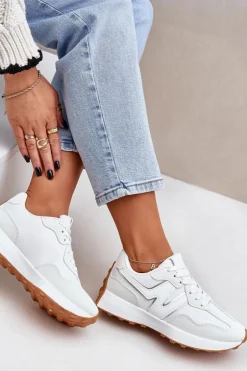 Buty Sportowe Sneakersy Damskie Białe Britma