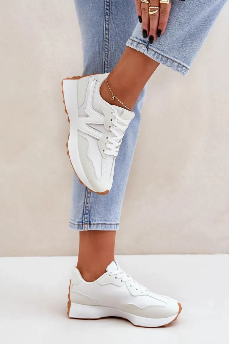 Buty Sportowe Sneakersy Damskie Białe Britma