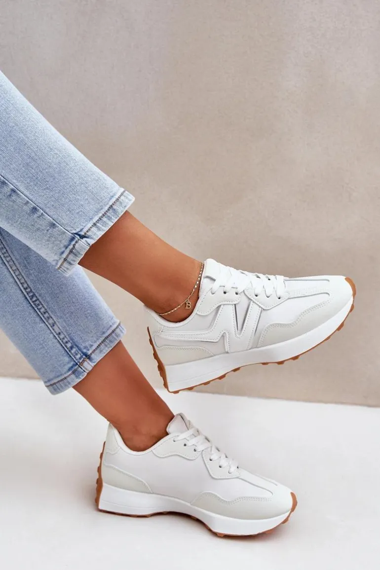 Buty Sportowe Sneakersy Damskie Białe Britma