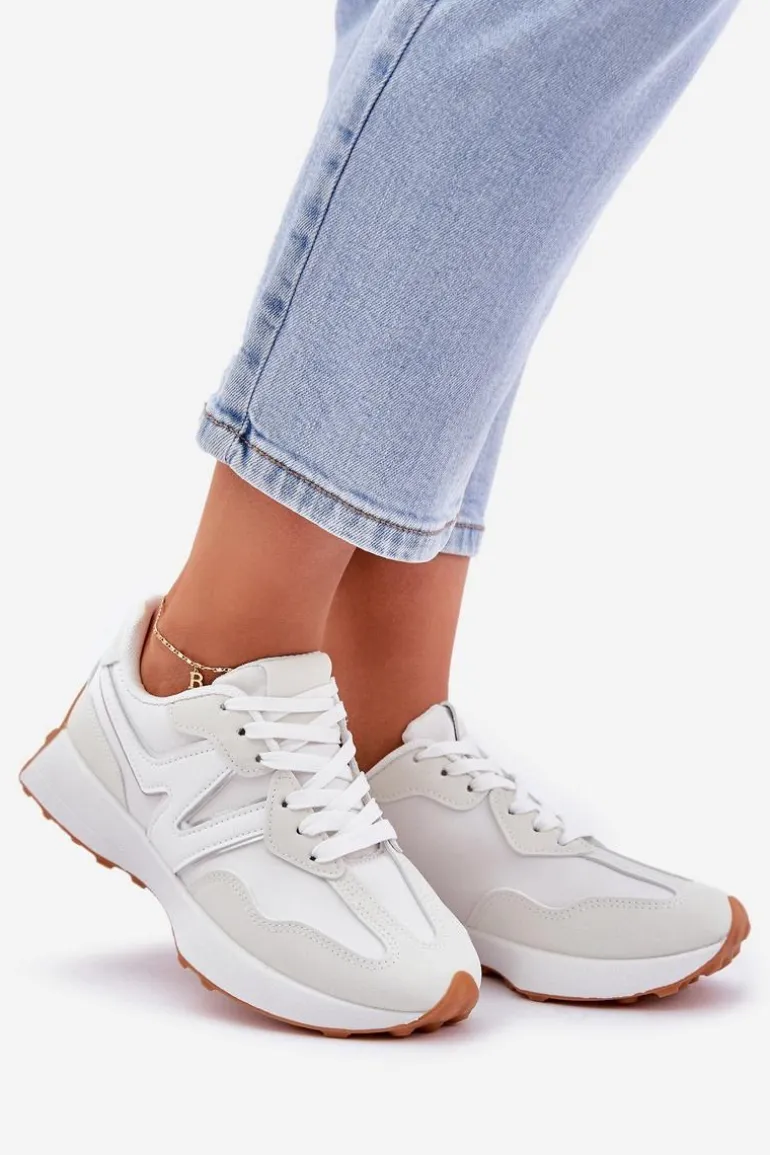 Buty Sportowe Sneakersy Damskie Białe Britma