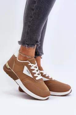 Buty Sportowe Sneakersy Damskie Brązowe Vovella