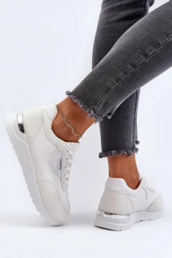 Buty Sportowe Sneakersy Damskie Białe Vovella
